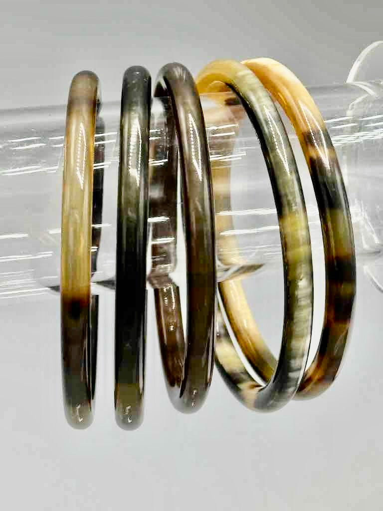 Thicker African cow horn bangle, 5 shades