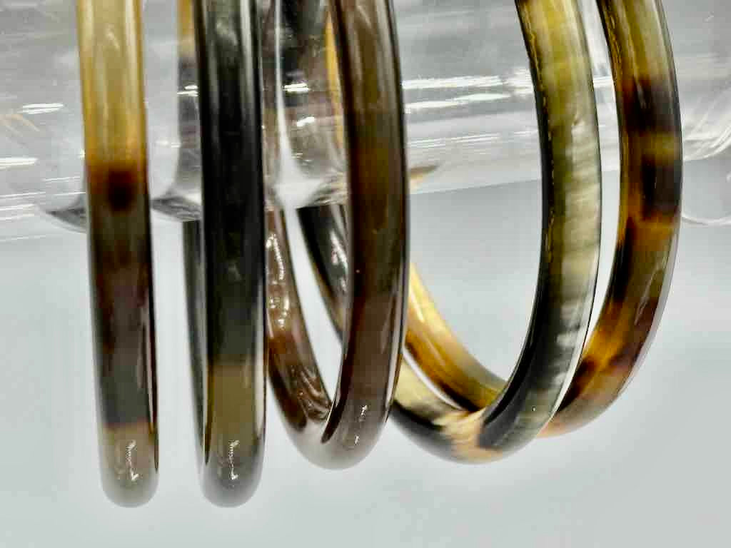 Thicker African cow horn bangle, 5 shades