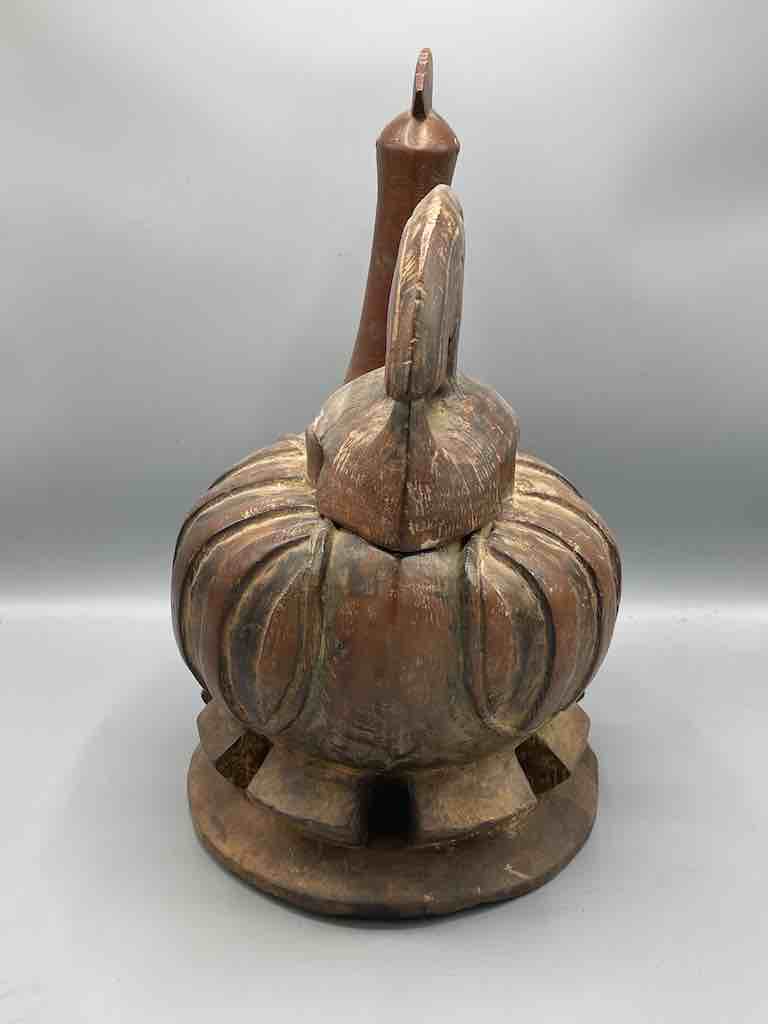 Large Wooden Chicken Motif Ritual Container | Ivory Coast, Africa