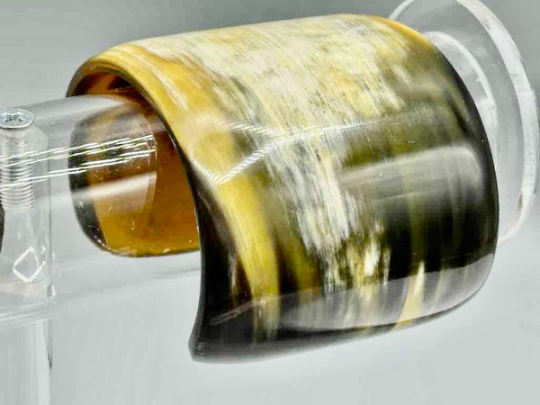 Caramel & Cream Wide Ankole Cattle Horn Bracelet - Viet Nam