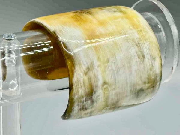 Cream & Caramel Wide Ankole Cattle Horn Bracelet - Viet Nam