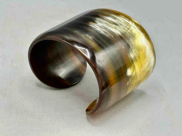 Caramel & Cream Wide Ankole Cattle Horn Bracelet - Viet Nam