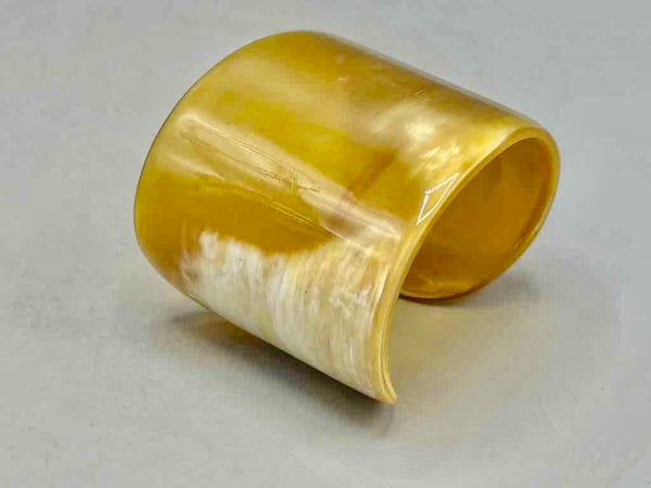 Caramel & Cream Wide Ankole Cattle Horn Bracelet - Viet Nam