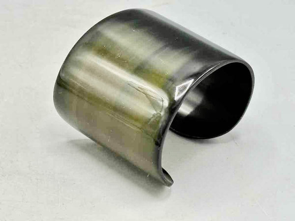 Almost Solid Black Wide Ankole Cattle Horn Bracelet - Viet Nam