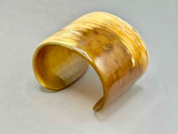 Caramel & Cream Wide Ankole Cattle Horn Bracelet - Viet Nam