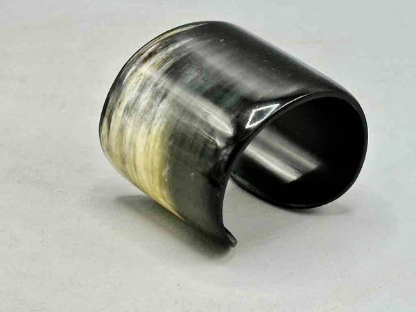 Black Variegated Wide Ankole Cattle Horn Bracelet - Viet Nam