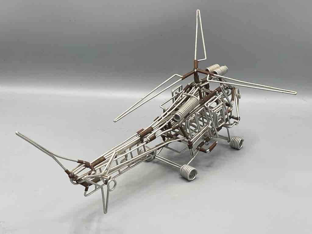 Large One of a Kind African Recycled Wire Toy Helicopter - Niger