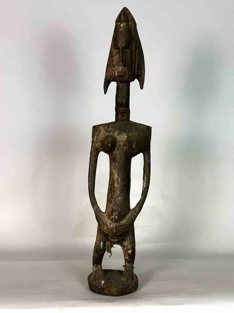 Very Old Vintage Standing Bambara Woman Spirit Statue | 33" - Mali