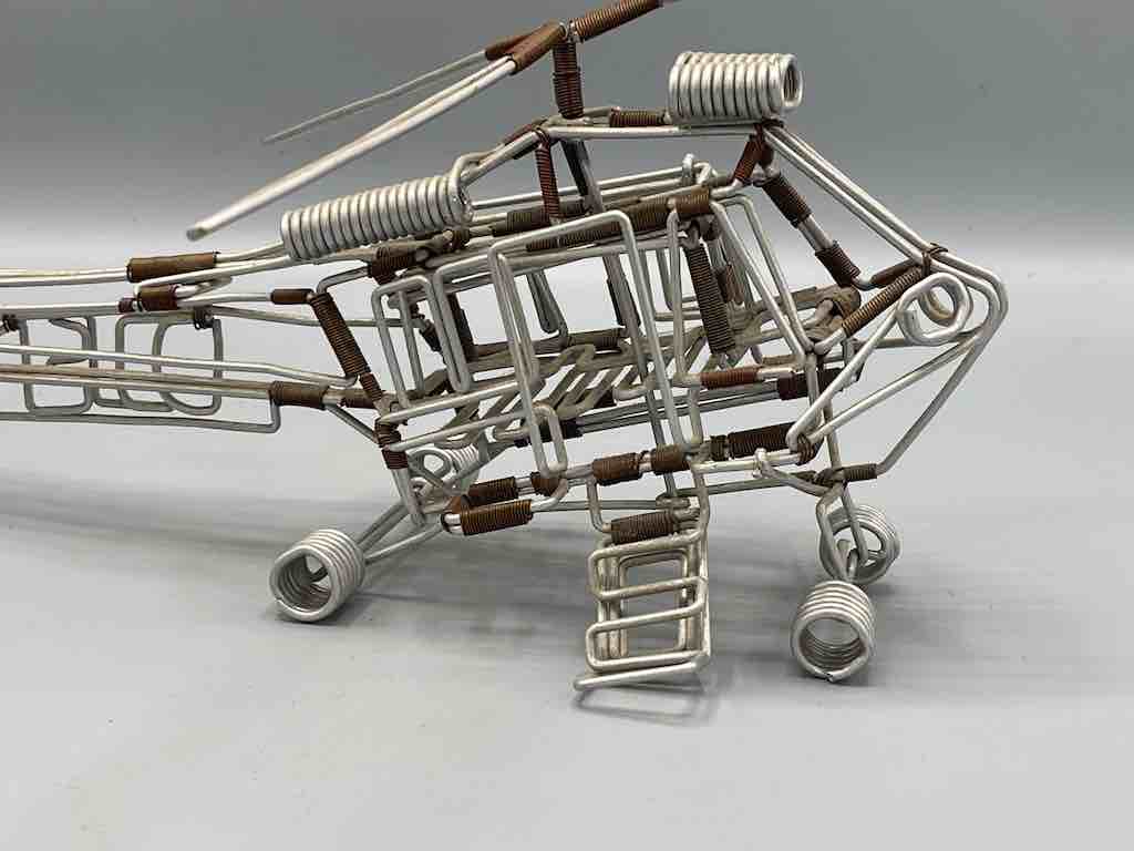 Large One of a Kind African Recycled Wire Toy Helicopter - Niger