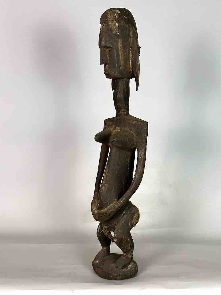 Very Old Vintage Standing Bambara Woman Spirit Statue | 33" - Mali