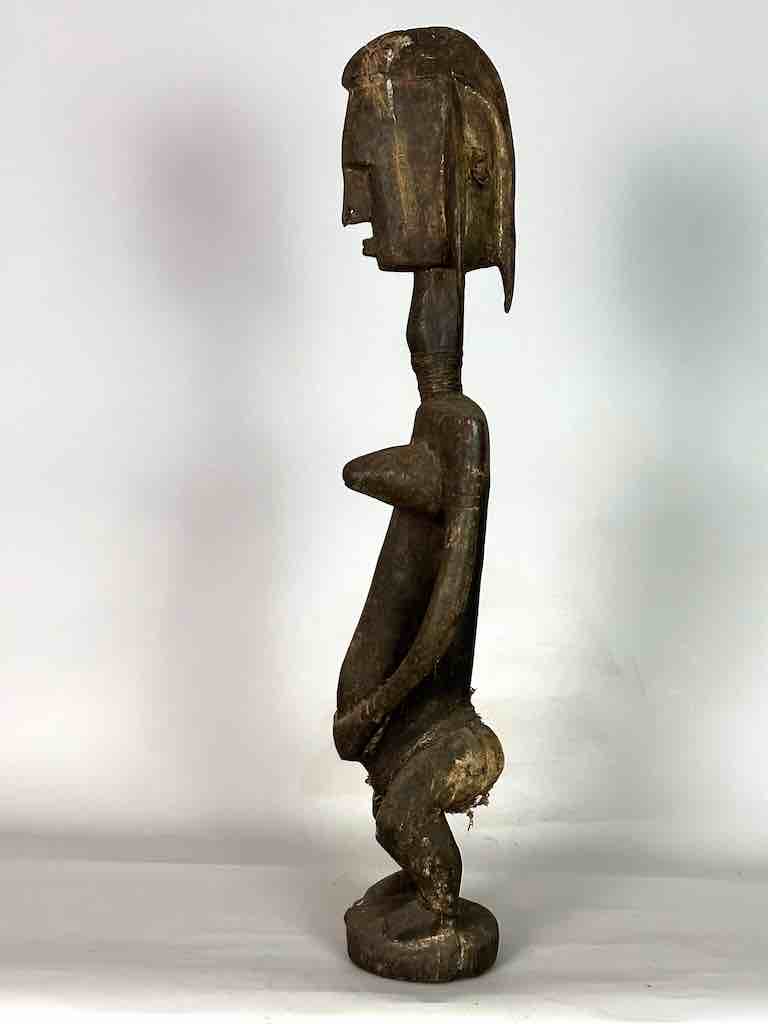 Very Old Vintage Standing Bambara Woman Spirit Statue | 33" - Mali