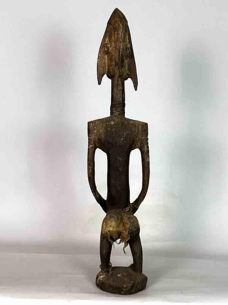 Very Old Vintage Standing Bambara Woman Spirit Statue | 33" - Mali