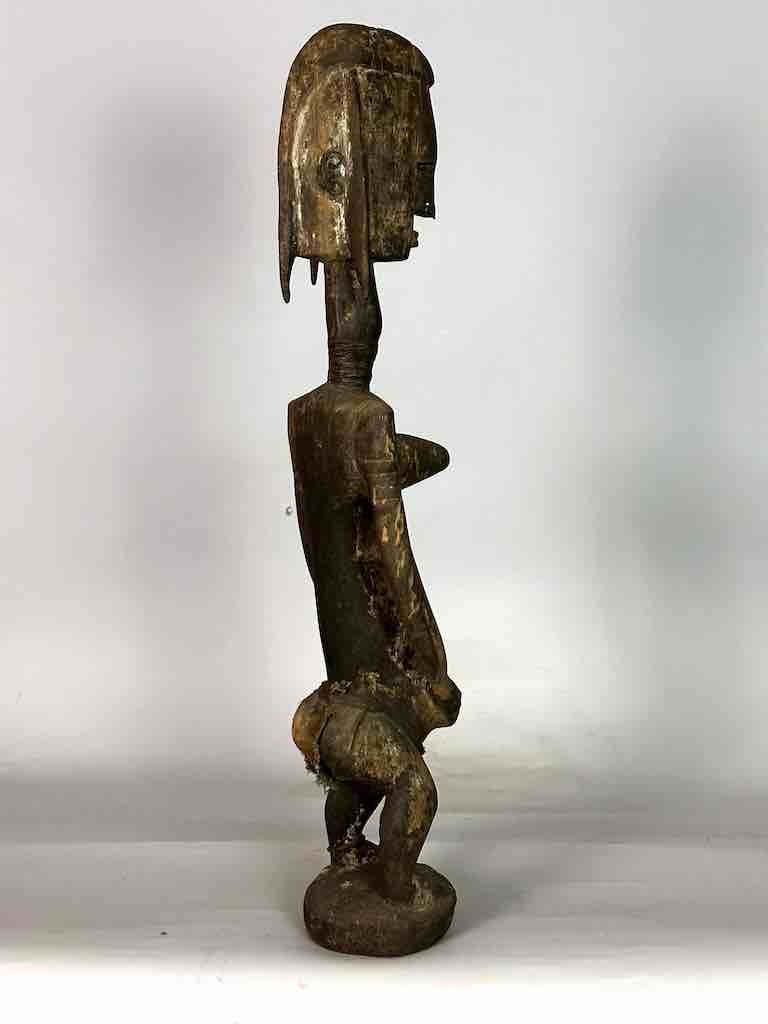 Very Old Vintage Standing Bambara Woman Spirit Statue | 33" - Mali