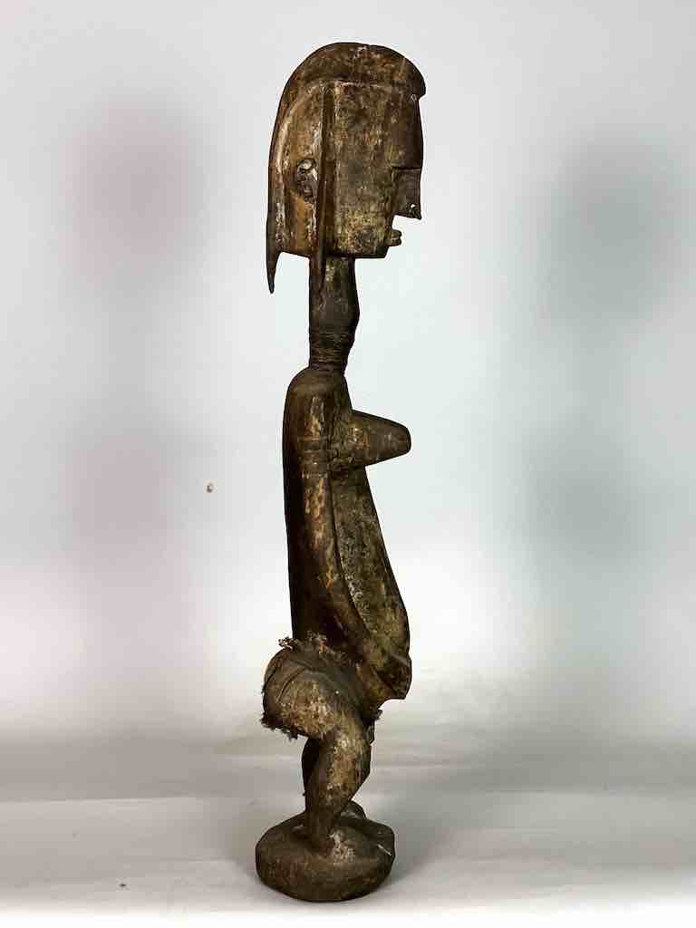 Very Old Vintage Standing Bambara Woman Spirit Statue | 33" - Mali