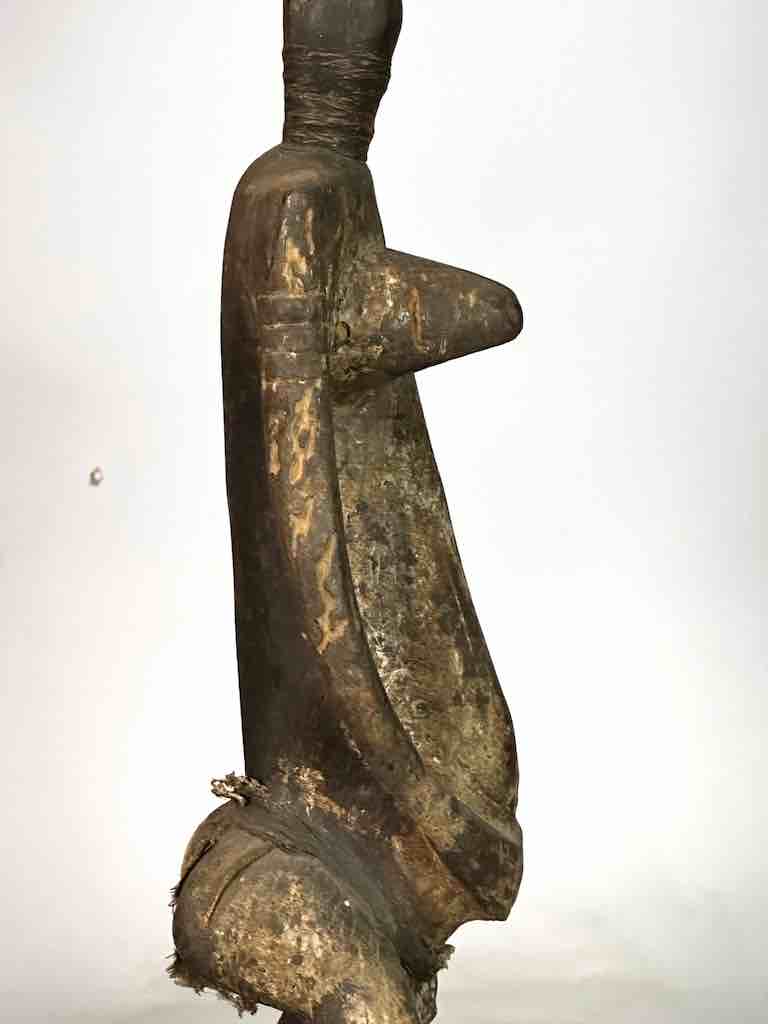 Very Old Vintage Standing Bambara Woman Spirit Statue | 33" - Mali