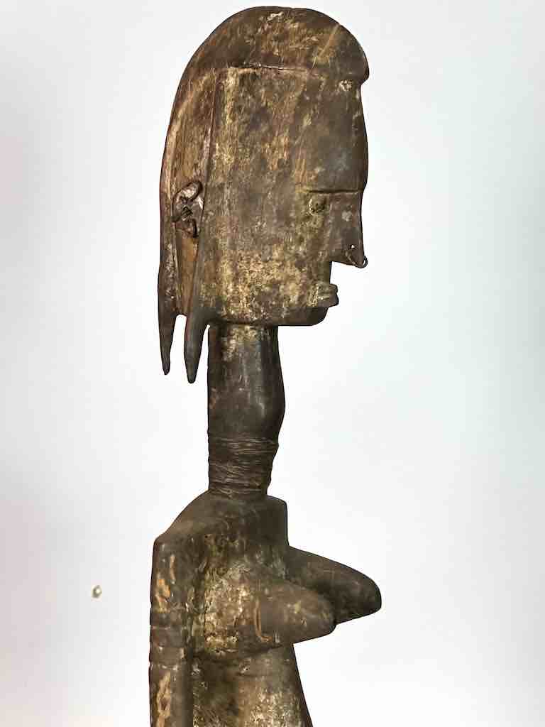 Very Old Vintage Standing Bambara Woman Spirit Statue | 33" - Mali