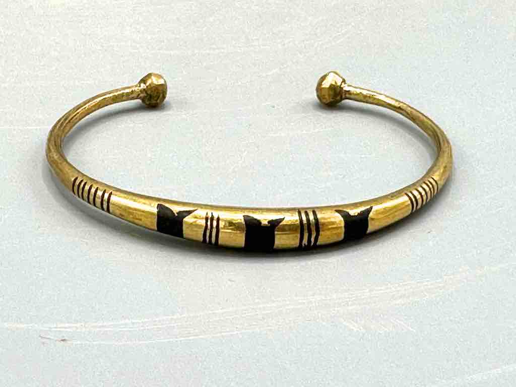 Tuareg Triple Inlay Brass Bracelet, Best Quality