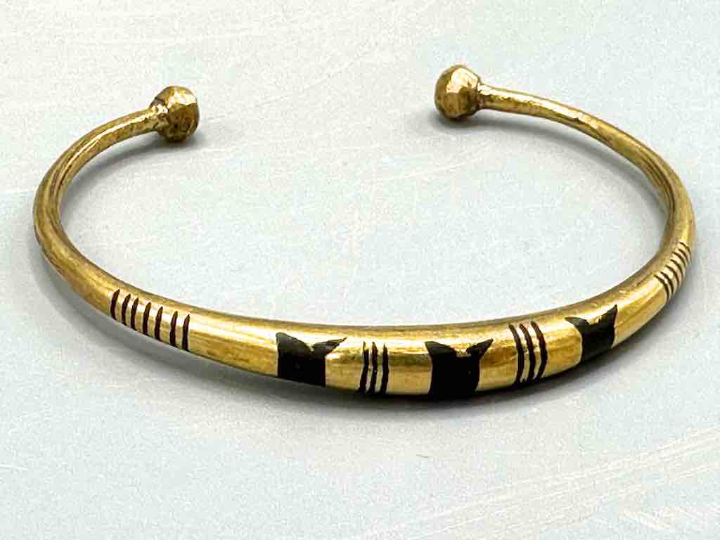 Tuareg Triple Inlay Brass Bracelet, Best Quality