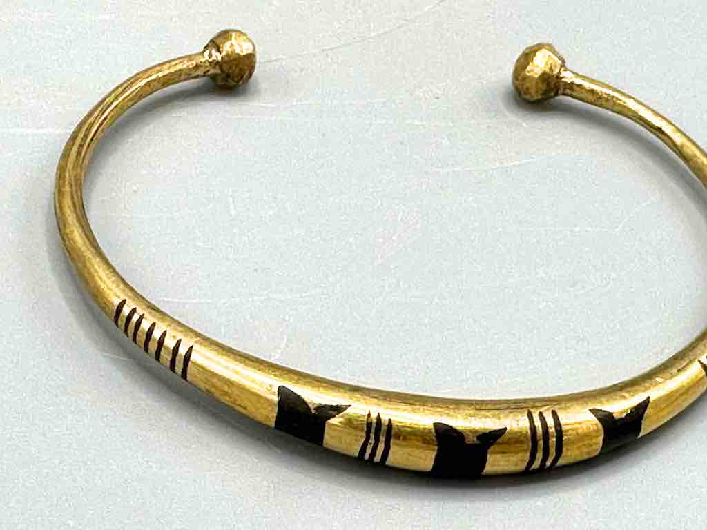 Tuareg Triple Inlay Brass Bracelet, Best Quality