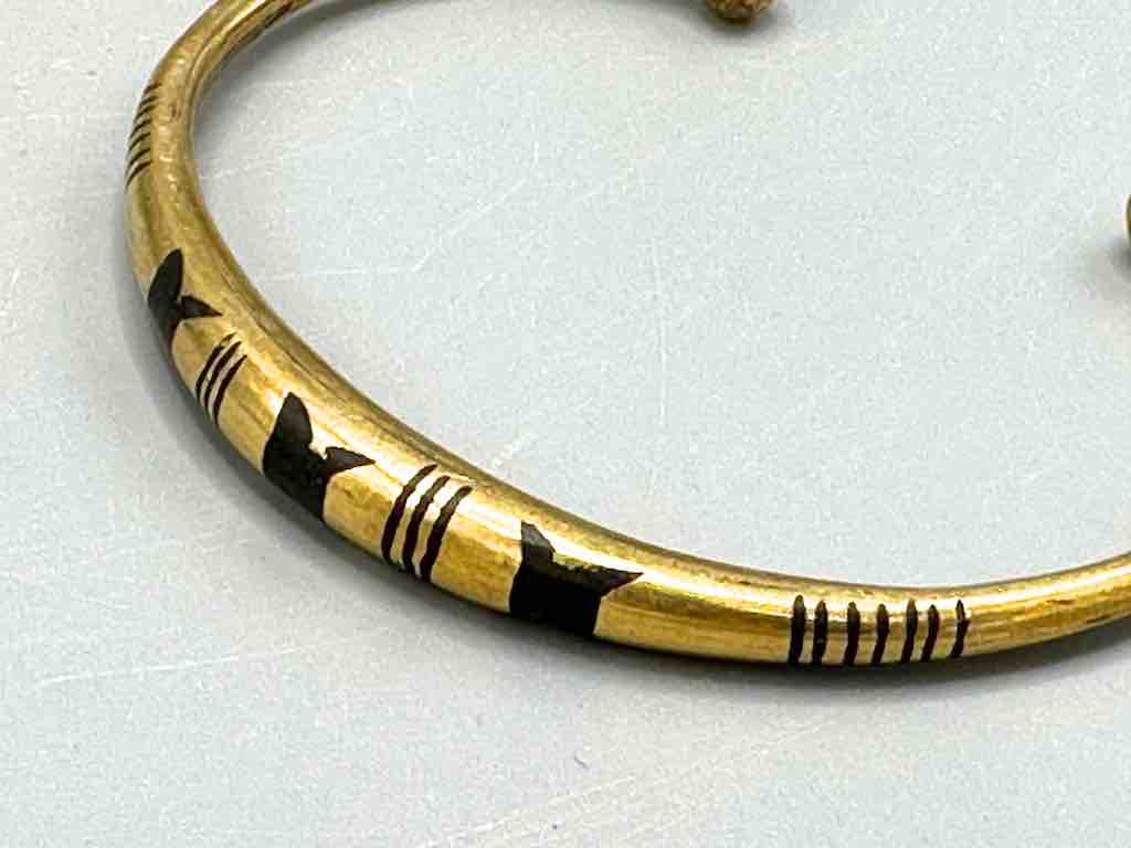 Tuareg Triple Inlay Brass Bracelet, Best Quality