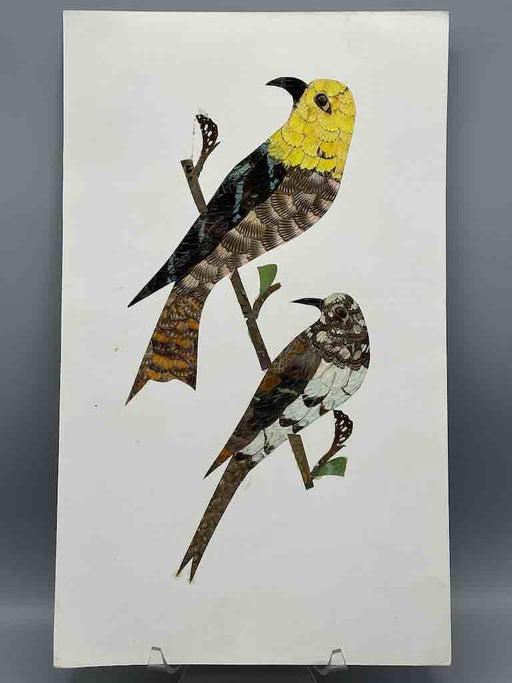 Two Tropical Birds Design Real Butterfly Wing Frameable Art - Central African Republic