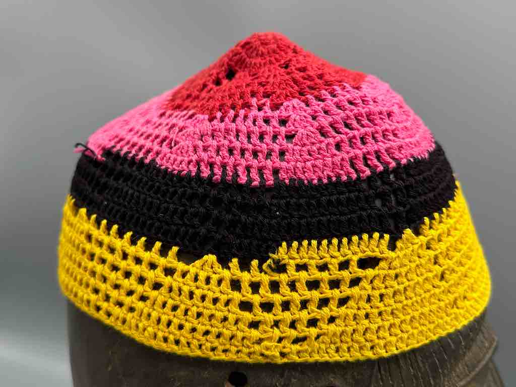 4-color 100% cotton crocheted kufi African men's hat