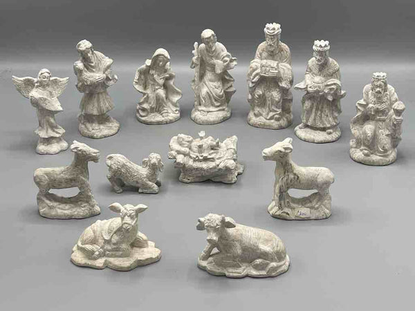 13-Piece Hand-Carved Soapstone Nativity - Viet Nam
