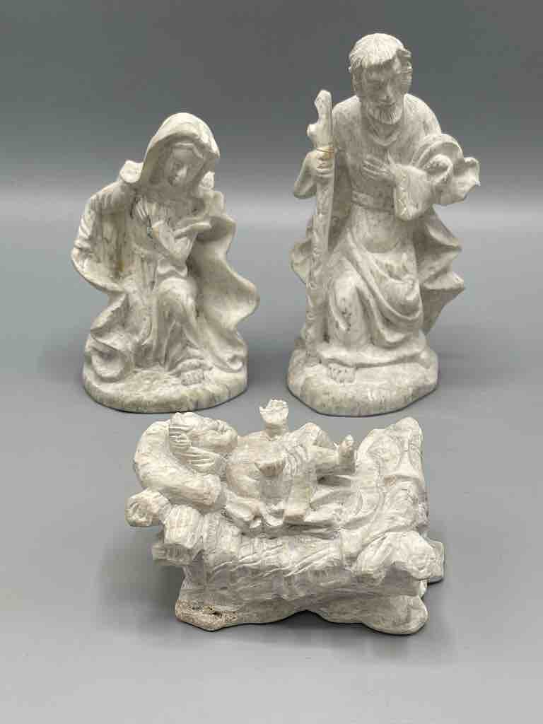 13-Piece Hand-Carved Soapstone Nativity - Viet Nam