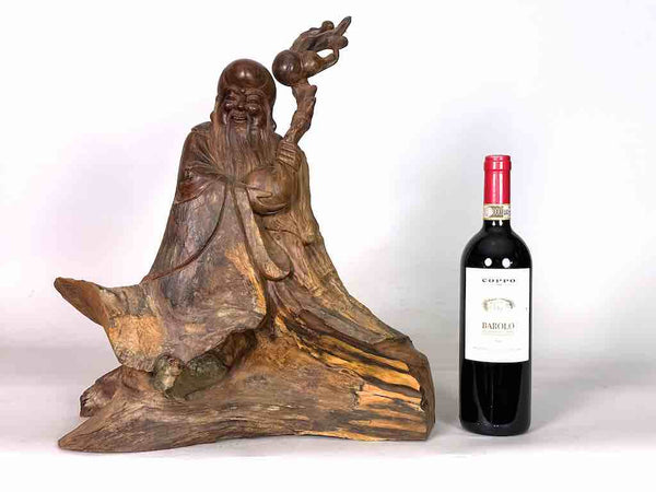 Vietnamese Rosewood Buddhist Lao Tzu God Statue