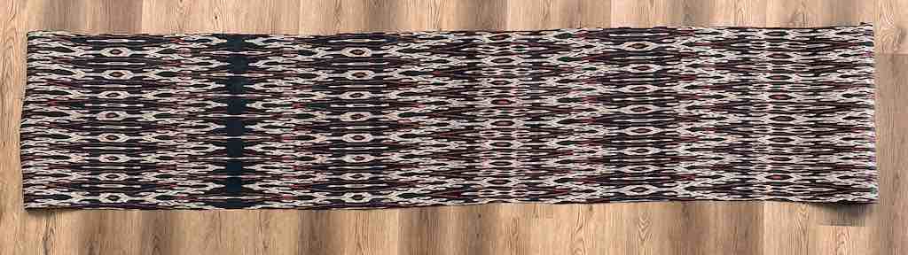 Very Long Black & White Philippine Abaca Textile Roll | 4.5 yards