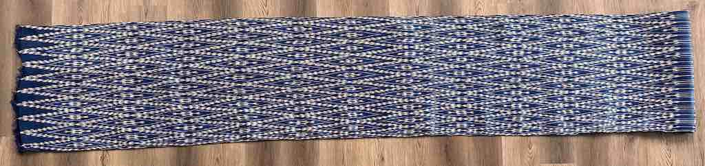 Very Long Blue & White Philippine Abaca Textile Roll | 7 yards