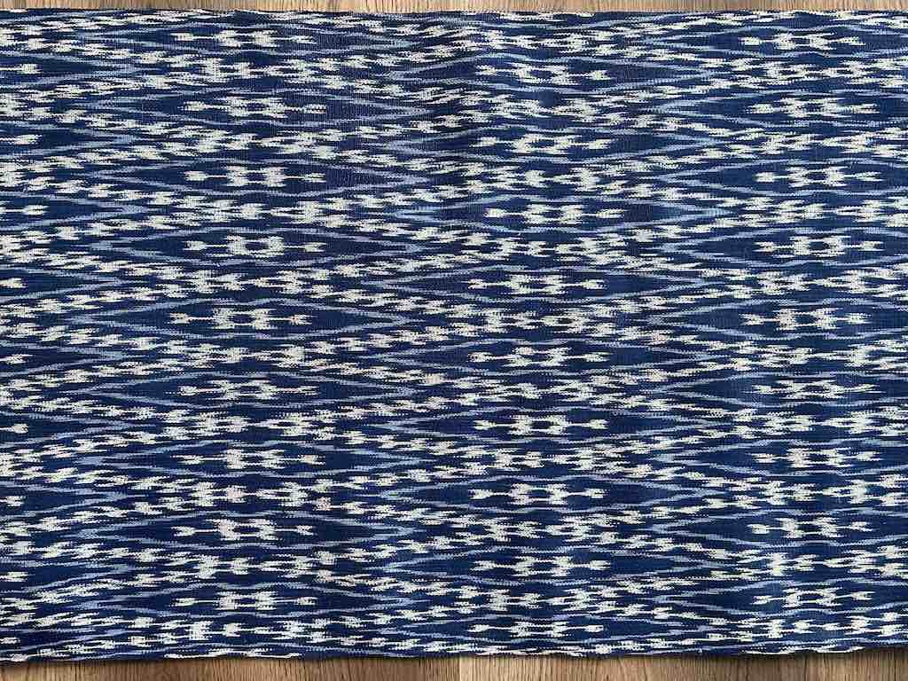 Very Long Blue & White Philippine Abaca Textile Roll | 7 yards