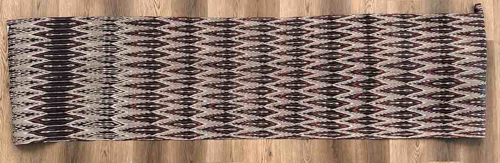 Very Long Black & White Philippine Abaca Textile Roll | 4 yards