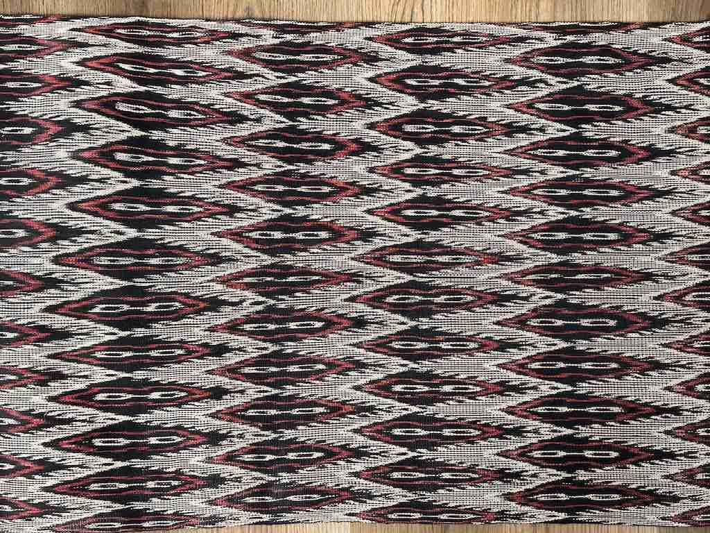 Very Long Black & White Philippine Abaca Textile Roll | 4 yards