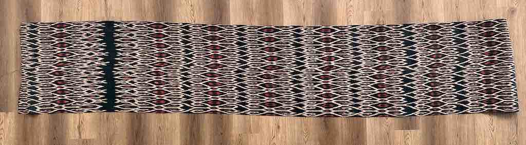 Very Long Black & White Philippine Abaca Textile Roll | 4 2/3 yards