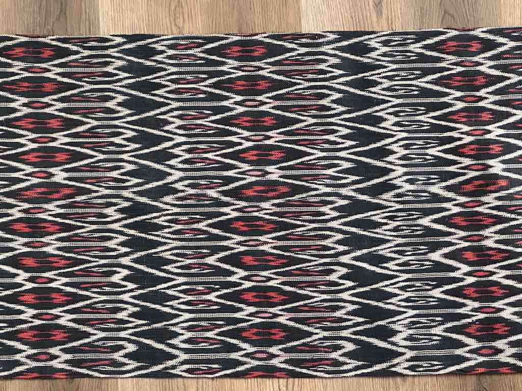 Very Long Black & White Philippine Abaca Textile Roll | 4 2/3 yards