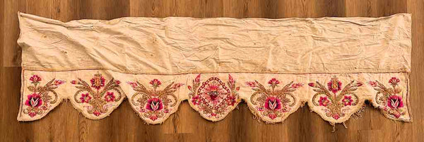 Antique Vietnamese Catholic Flaming Heart Design Authentic Ecclesiastical Cloth Altar Textile