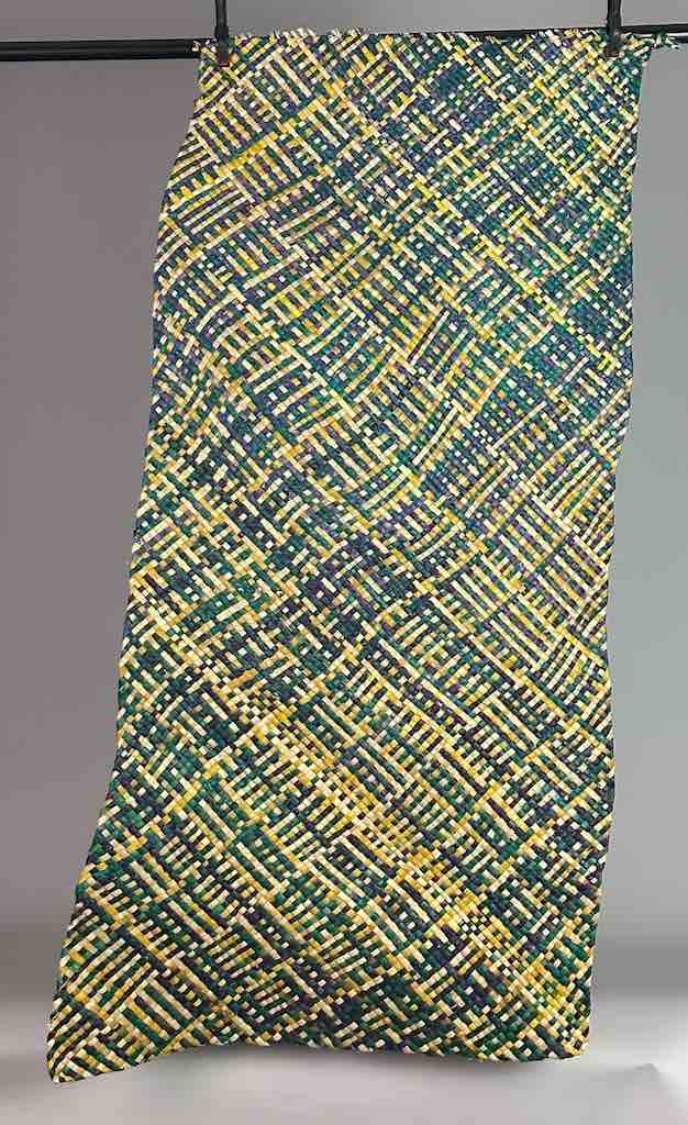 Large 4-Color Woven Swampgrass Mat - Benin