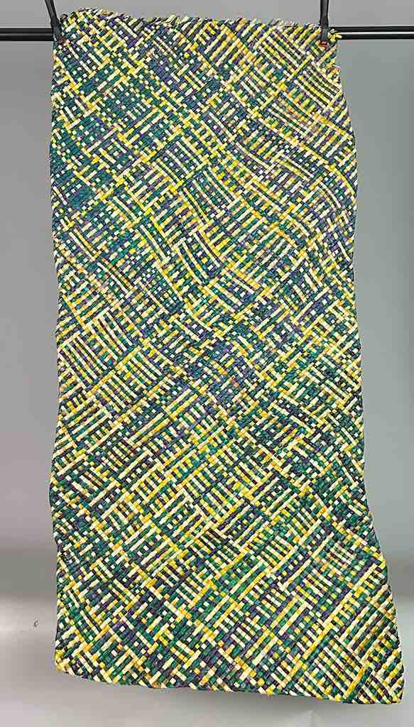 Large 4-Color Woven Swampgrass Mat - Benin