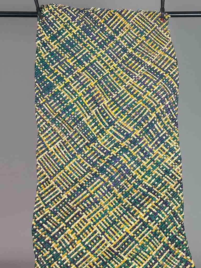 Large 4-Color Woven Swampgrass Mat - Benin