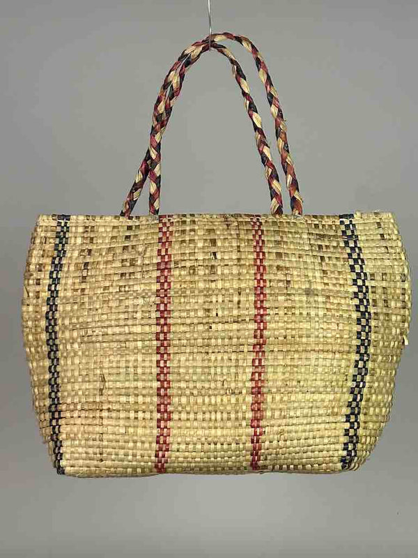 Large Swampgrass Straw Beach Handbag - Benin