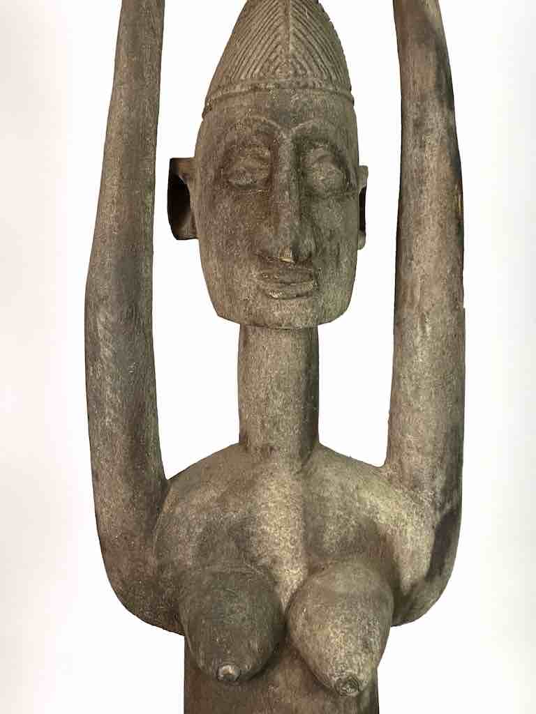 Vintage Dogon Female Seated on Turtle Fetish Statue - Mali