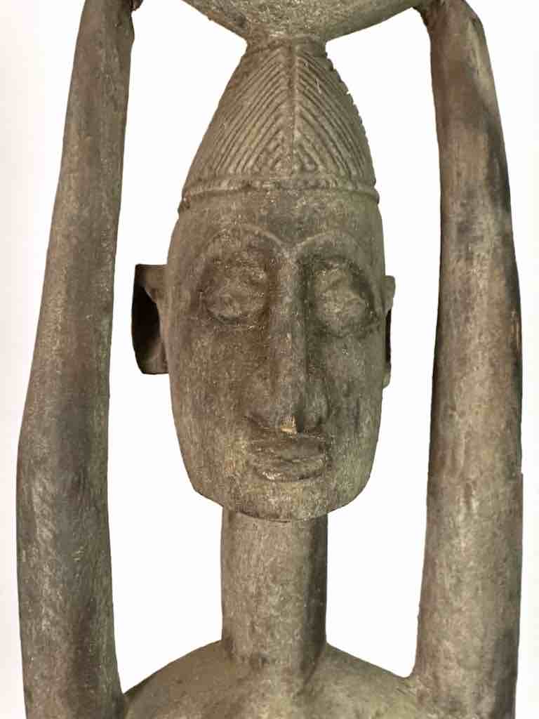 Vintage Dogon Female Seated on Turtle Fetish Statue - Mali