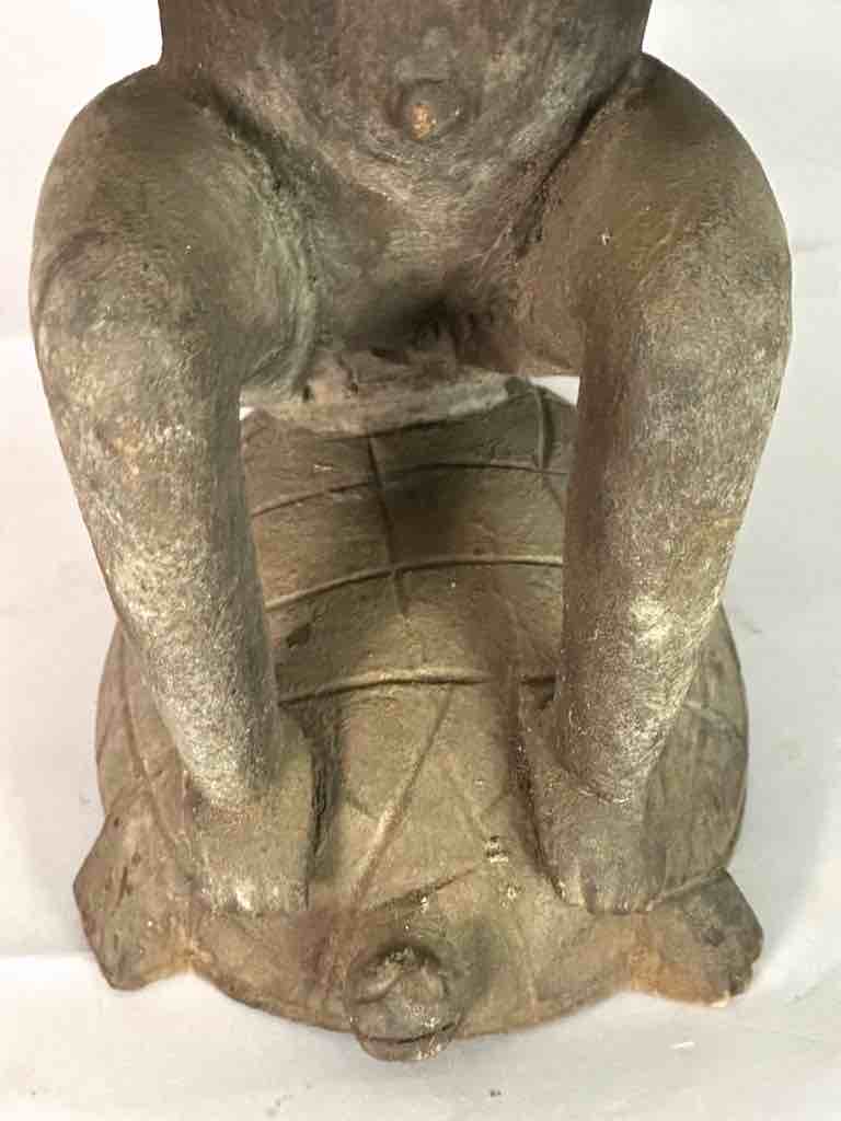 Vintage Dogon Female Seated on Turtle Fetish Statue - Mali