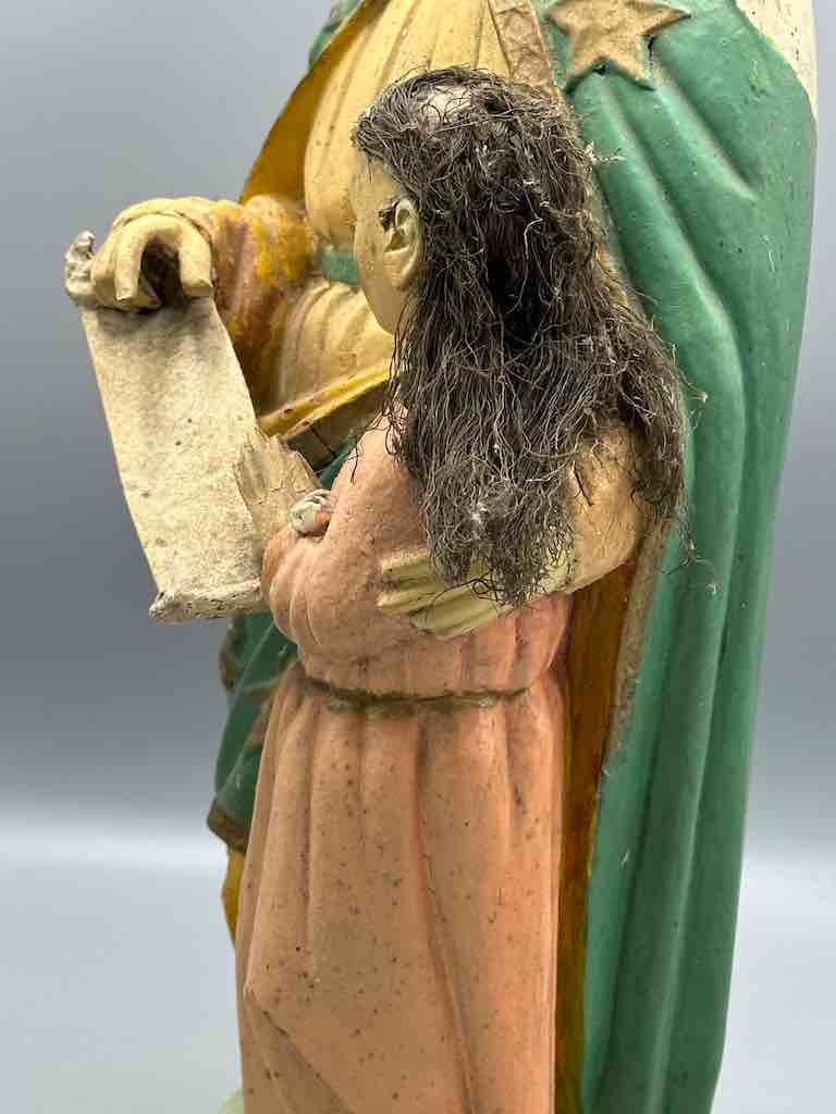 Antique Vietnamese Catholic Saint Theresa with Young Mary Figure