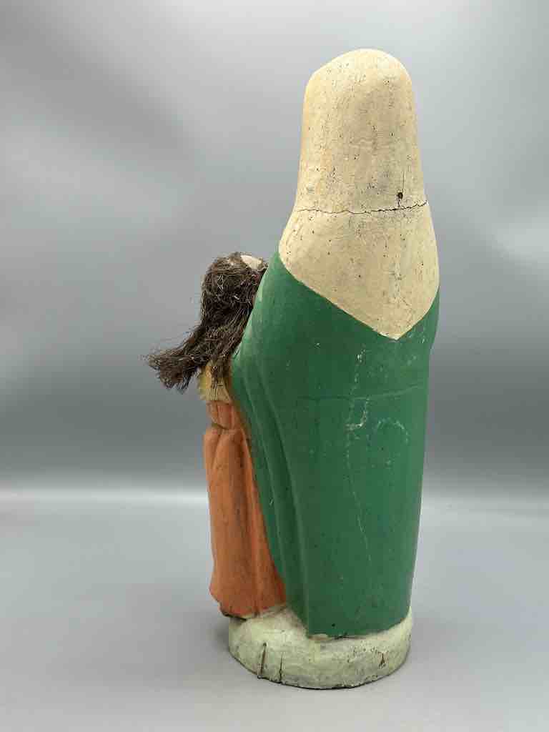 Antique Vietnamese Catholic Saint Theresa with Young Mary Figure