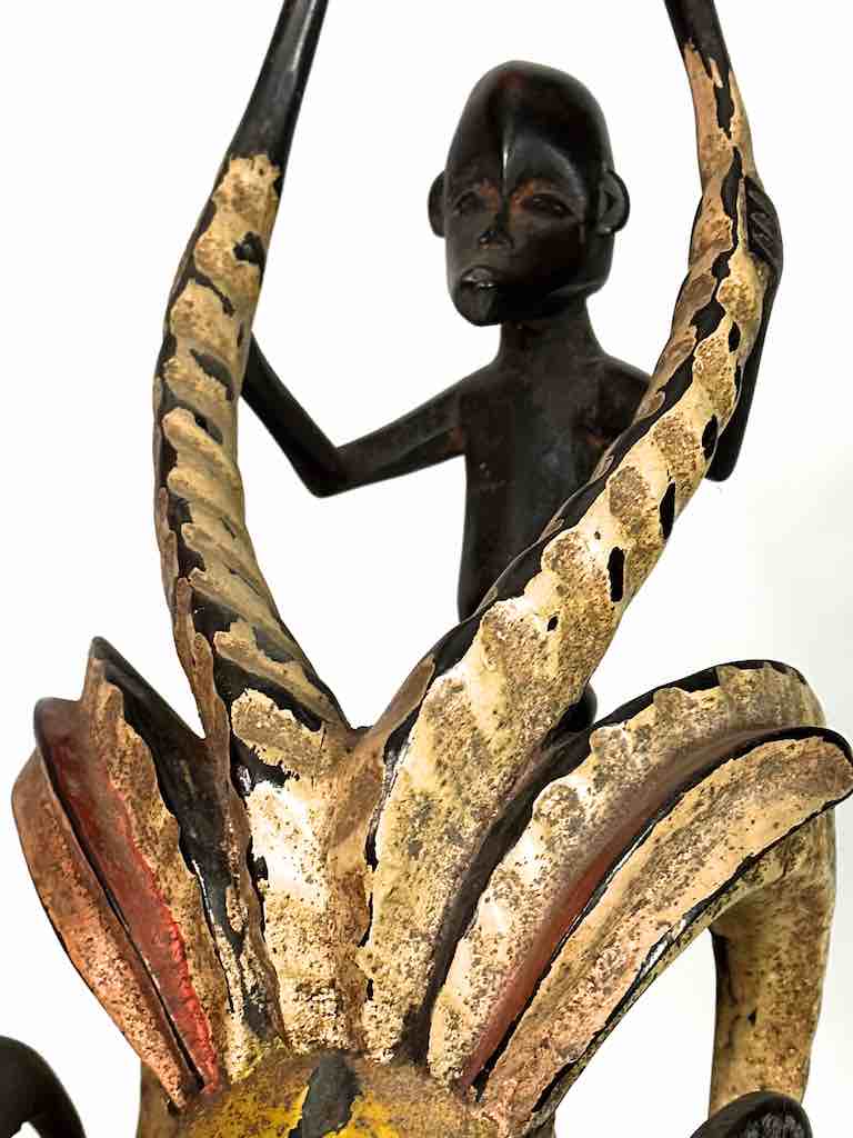 Guro Antelope and Man Ritual African Headdress - Ivory Coast