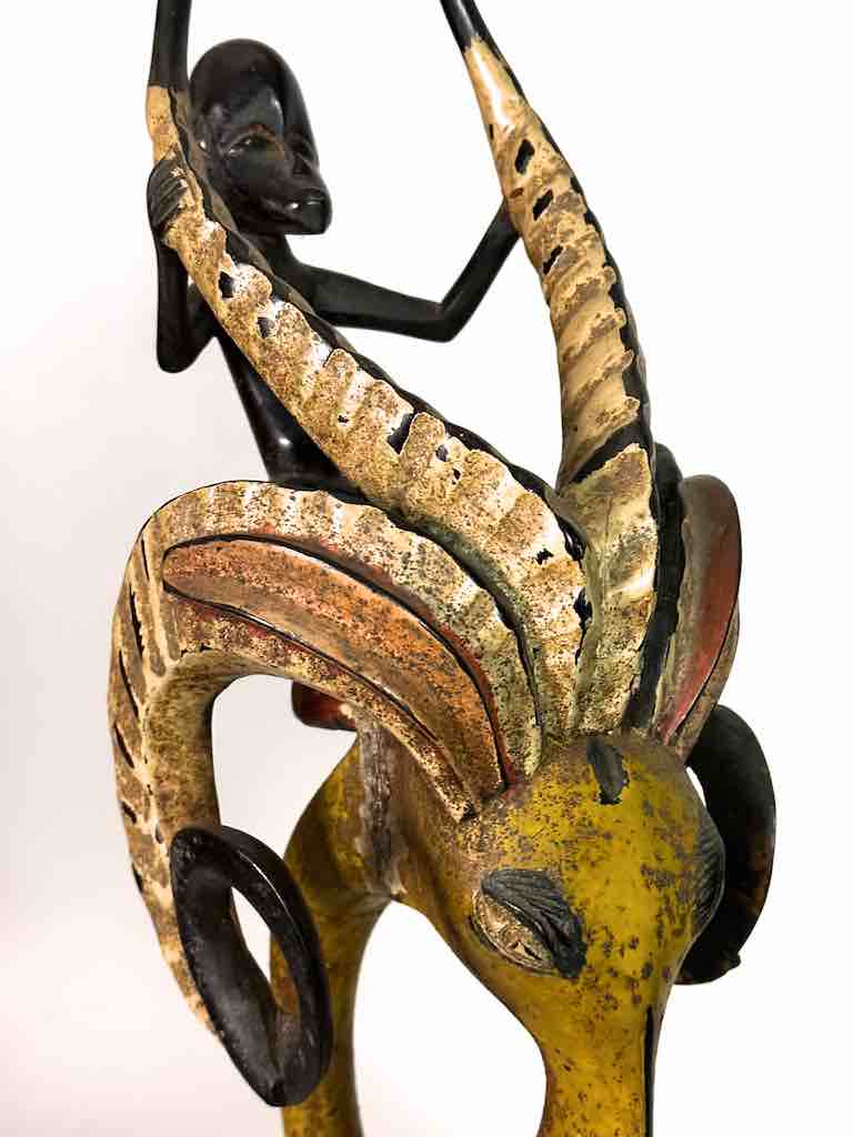 Guro Antelope and Man Ritual African Headdress - Ivory Coast