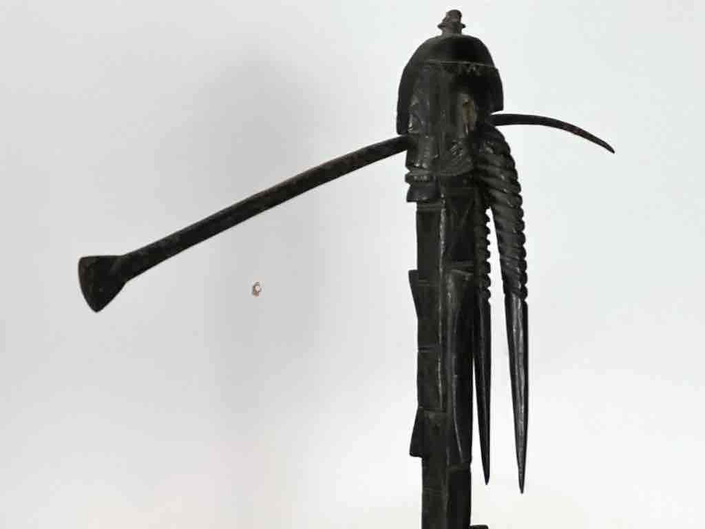 Senufo Ritual Iron-Blade Intricate Wood Handle Weapon/Tool | 24"