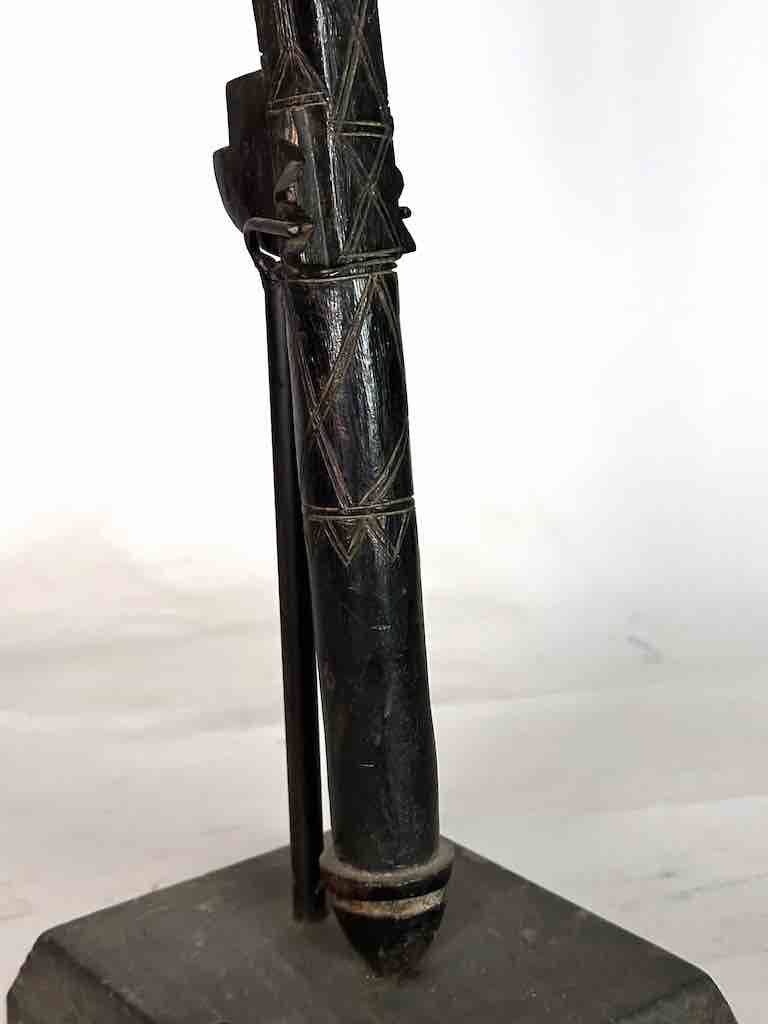 Senufo Ritual Iron-Blade Intricate Wood Handle Weapon/Tool | 24"